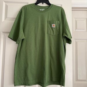 Carhartt Crew Neck Green Short Sleeve Tee Loose Fit Size L